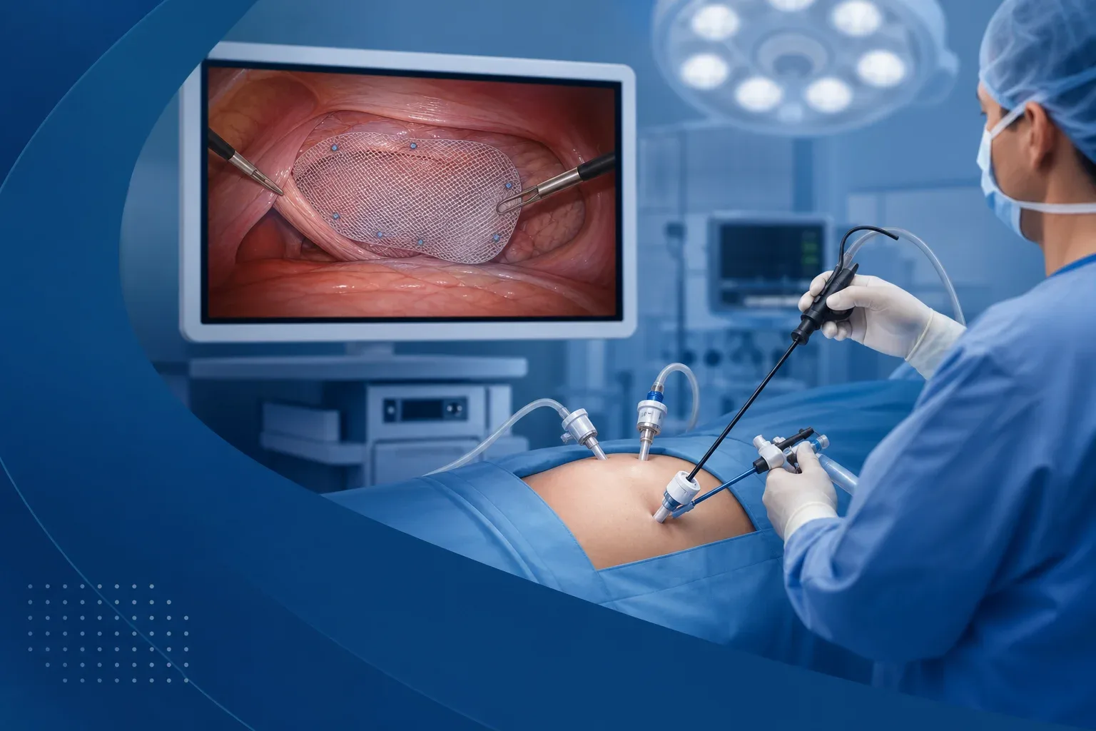 Plastia inguinal laparoscópica con malla