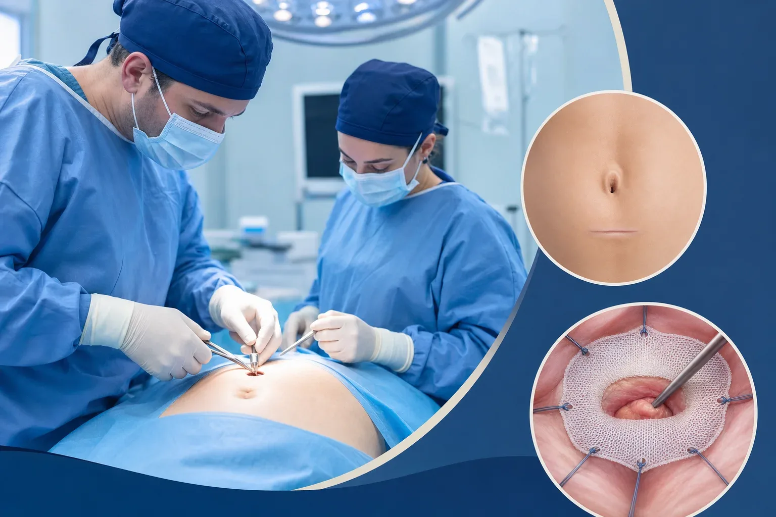 Plastia umbilical con colocación de malla